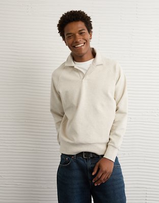 AE 24/7 Long-Sleeve Rugby Polo Sweatshirt