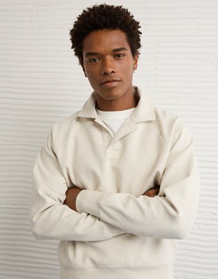 AE 24/7 Long-Sleeve Rugby Polo Sweatshirt