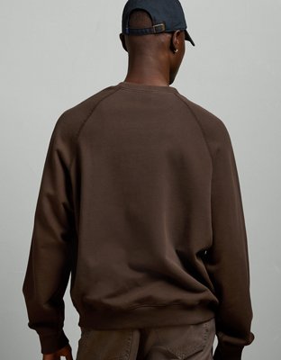 Мужская толстовка American Eagle AE77 Raglan Terry Fleece, цвет: Тёмный коричневый — фото 2