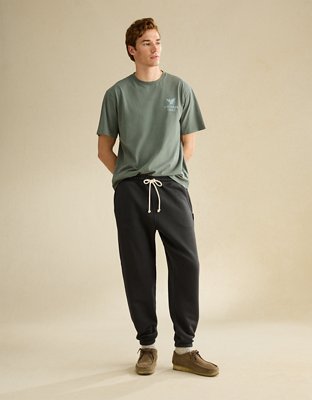 Pantalon en molleton à ourlet ouvert lourd Luxe décontracté AE