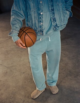 AE Laidback Luxe Heavyweight Open-Hem Sweatpant