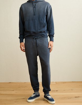 Мужские брюки American Eagle AE Lived-In Fleece Jogger, цвет: Тёмно-синий — фото 5