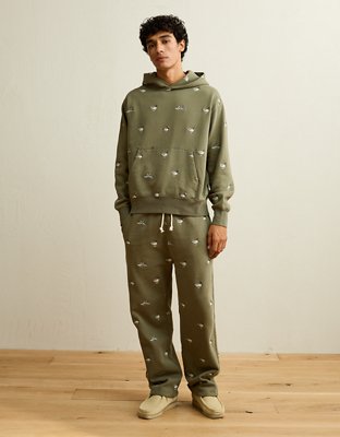 AE Laidback Luxe Heavyweight Open-Hem Sweatpant