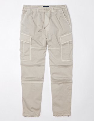 American Eagle Outfitters 100% Cotton Solid Beige Cargo Pants Size