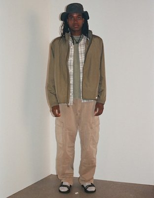 Relaxed Fit Cargo Pants - Khaki green - Men