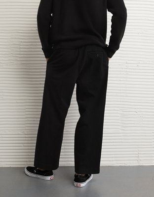 Мужские брюки American Eagle AE Loose Cropped Trouser Pant, цвет: Насыщенный чёрный — фото 2