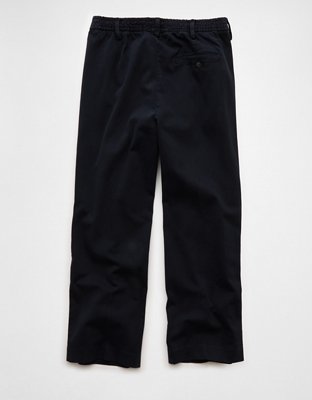 パンツ ADJUSTABLE CROPPED CHINO PANTS - BLACK Womens Cropped Work Pants High Elastic Waisted Tapered Cargo