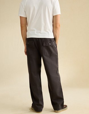 Мужские брюки American Eagle AE Flex Loose Fit Lived-In Utility, цвет: Выцветший чёрный — фото 2