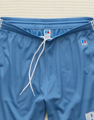 Мужские шорты American Eagle AE x Russell Athletic Mesh 7", цвет: Мягкий синий — фото 6