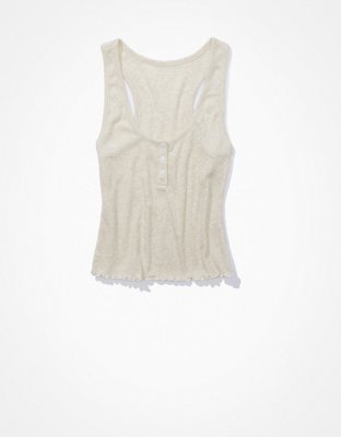 Aerie High Neck Ribbed Tank Top