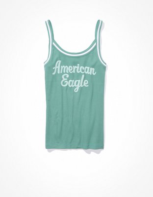 Женские топы American Eagle AE Ribbed Graphic Tank Top — фото 3