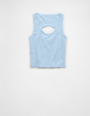 Женские топы American Eagle AE Open Back Cropped Tank Top — фото 2
