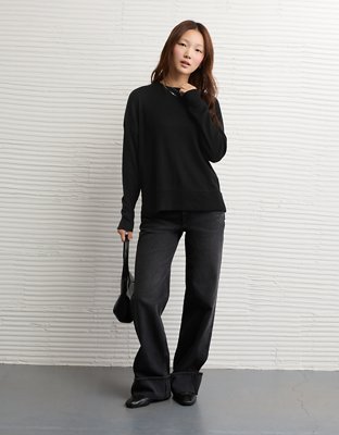 AE Long Sleeve Plush Crew Neck Top