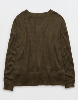 AE Long Sleeve Plush V-Neck Top