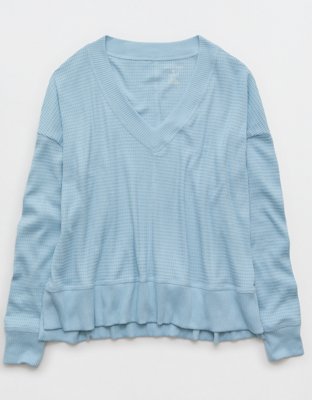 AE Long Sleeve Plush V-Neck Top