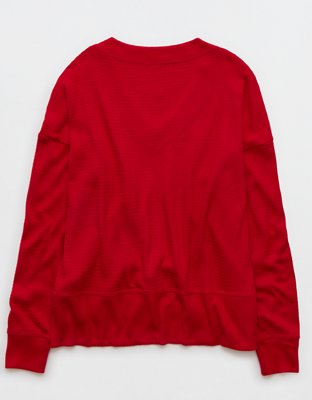 AE Long Sleeve Plush V-Neck Top