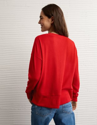 AE Long Sleeve Plush V-Neck Top