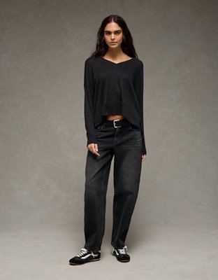 AE Long Sleeve V-Neck Plush T-Shirt