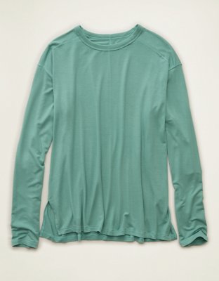 AE Soft & Sexy Relaxed Fit Long-Sleeve T-Shirt Women's Dusty Seafoam XXS