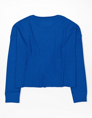 Женские футболки American Eagle AE Soft & Sexy Plush Cropped Long-Sleeve T-Shirt — фото 4