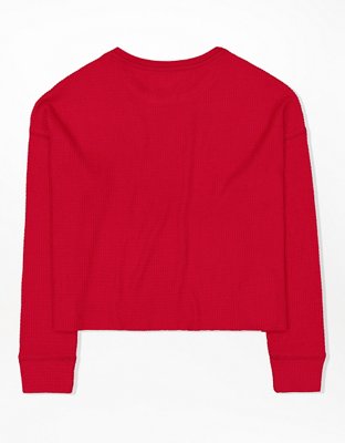 AE Soft & Sexy Plush Cropped Long-Sleeve T-Shirt