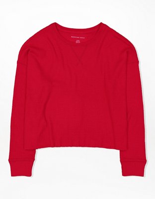 AE Soft & Sexy Plush Cropped Long-Sleeve T-Shirt