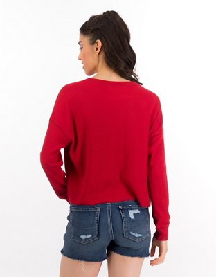 AE Soft & Sexy Plush Cropped Long-Sleeve T-Shirt