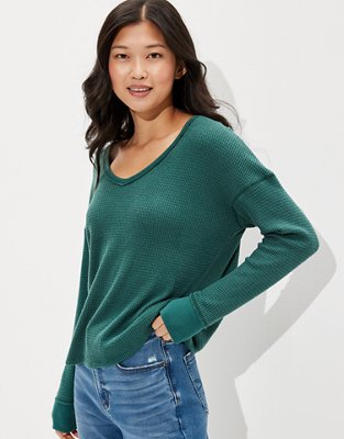 AE Soft \u0026 Sexy Plush Long-Sleeve V-Neck 