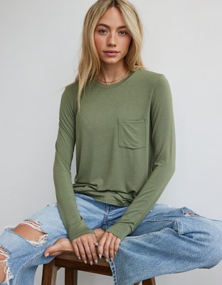 AE Soft & Sexy Long-Sleeve Pocket Tee