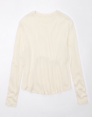 AE Long-Sleeve Waffle Plush Tee