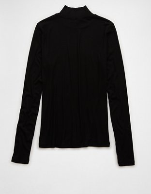 AE Soft & Sexy Long-Sleeve Mock Neck T-Shirt