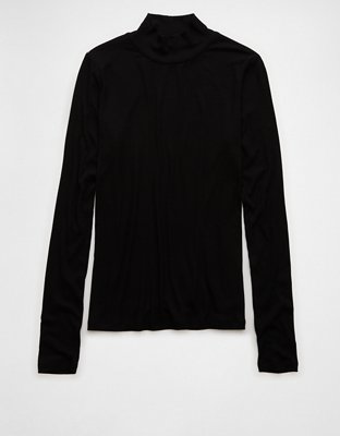 AE Soft & Sexy Long-Sleeve Mock Neck T-Shirt