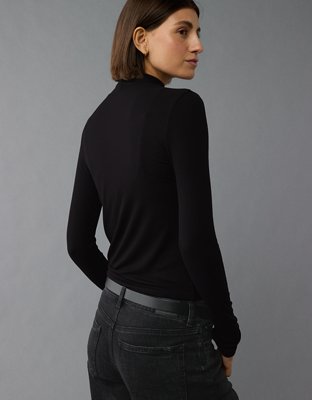 AE Soft & Sexy Long-Sleeve Mock Neck T-Shirt