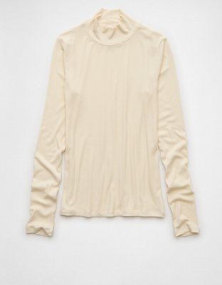 AE Soft & Sexy Long-Sleeve Mock Neck T-Shirt