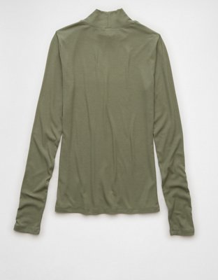 AE Soft & Sexy Long-Sleeve Mock Neck T-Shirt