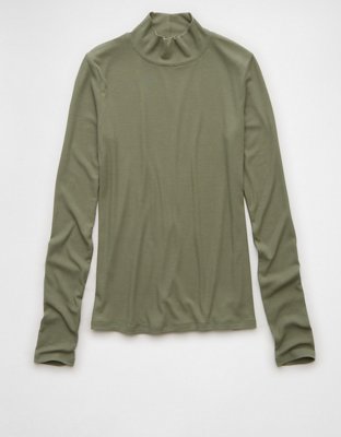 AE Soft & Sexy Long-Sleeve Mock Neck T-Shirt