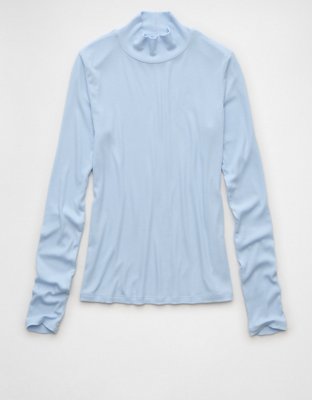 AE Soft & Sexy Long-Sleeve Mock Neck T-Shirt