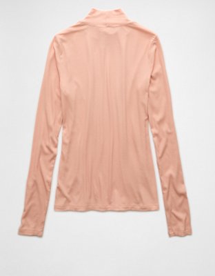 AE Soft & Sexy Long-Sleeve Mock Neck T-Shirt