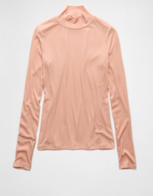 AE Soft & Sexy Long-Sleeve Mock Neck T-Shirt