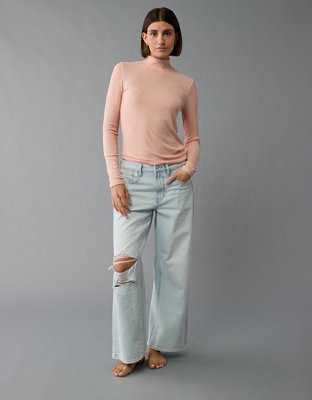 AE Soft & Sexy Long-Sleeve Mock Neck T-Shirt