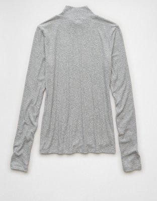 AE Soft & Sexy Mock Neck Long-Sleeve T-Shirt