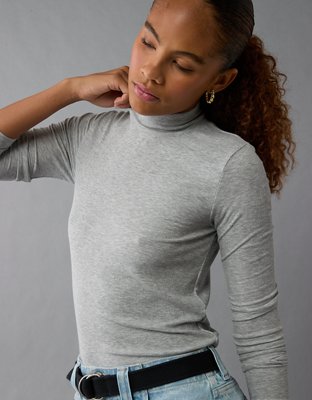 AE Soft Sexy Long Sleeve Mock Neck T Shirt