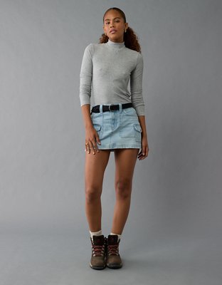 AE Soft & Sexy Mock Neck Long-Sleeve T-Shirt