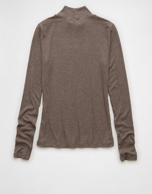 AE Soft & Sexy Long-Sleeve Mock Neck T-Shirt