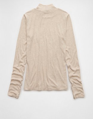 AE Soft & Sexy Long-Sleeve Mock Neck T-Shirt