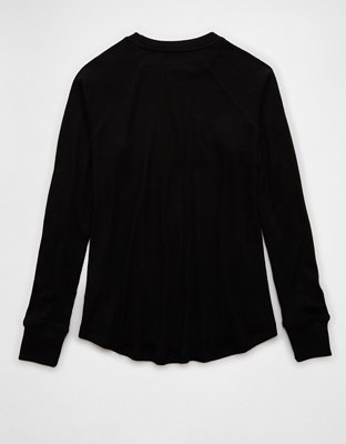 Женские футболки American Eagle AE Plush Long-Sleeve Crew Neck T-Shirt — фото 5