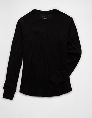 Женские футболки American Eagle AE Plush Long-Sleeve Crew Neck T-Shirt — фото 2