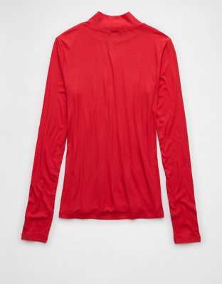 AE Soft & Sexy Long-Sleeve Mock Neck T-Shirt