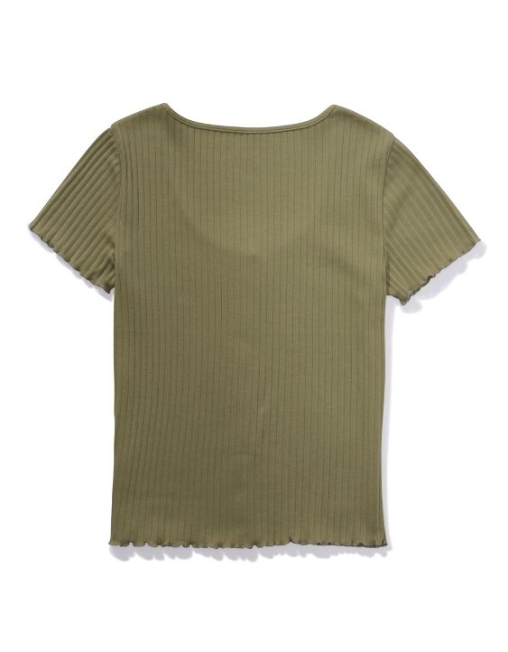 AE Snap-Front Cropped Baby Tee