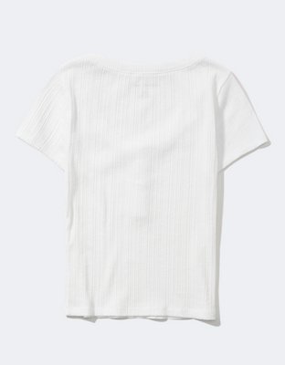 AE Scoop Neck Henley Tee